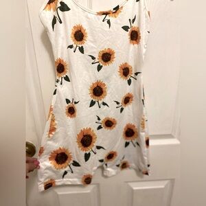 Vibrant Sunflower Print Romper size XS Spaghetti Straps